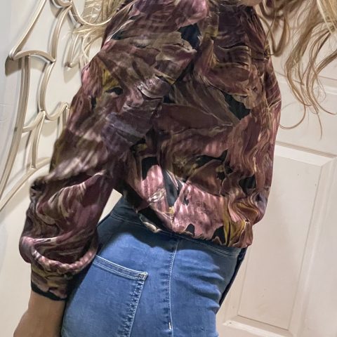 Vintage Autumn Floral Blouse