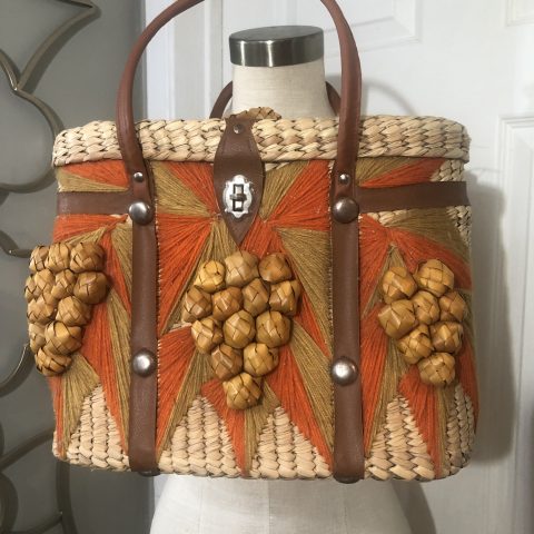 Vintage Boho Beachy Woven Tote Bag