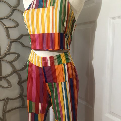 Modern and Colorful Two-Piece Halter Outfit