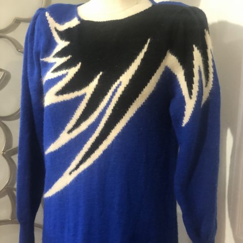 Vintage 80s Lightning Bolt Dress